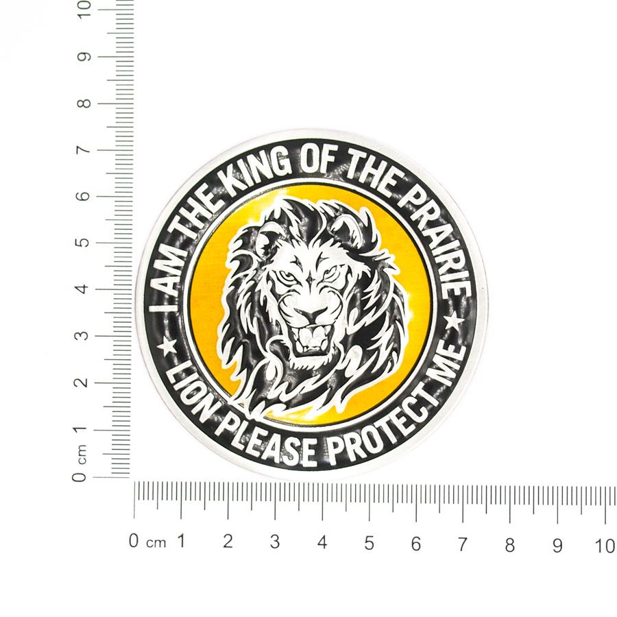 Sticker hình dán metal Lion Round