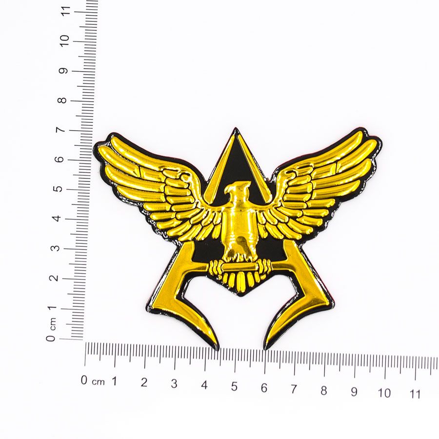 Sticker hình dán metal Chim đại bàng chữ A vàng