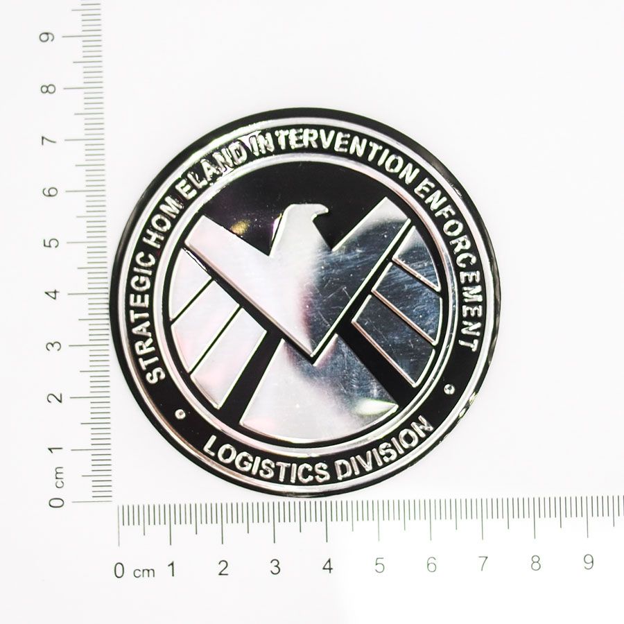 Sticker hình dán metal Shield Tròn - Chim ưng trắng