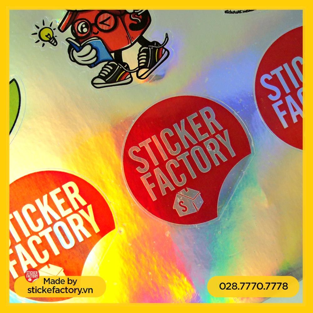 Sticker Hologram bảy màu in theo yêu cầu