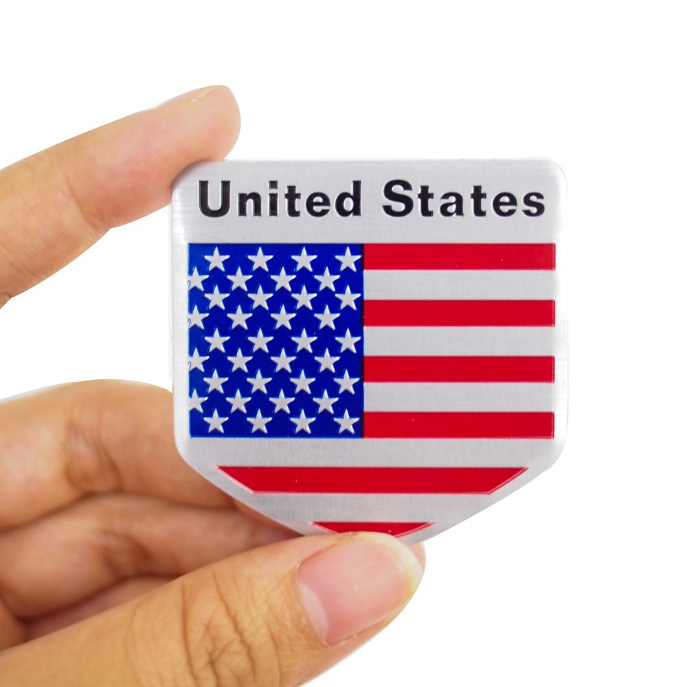 Sticker hình dán metal Cờ Mỹ - Miếng lẻ