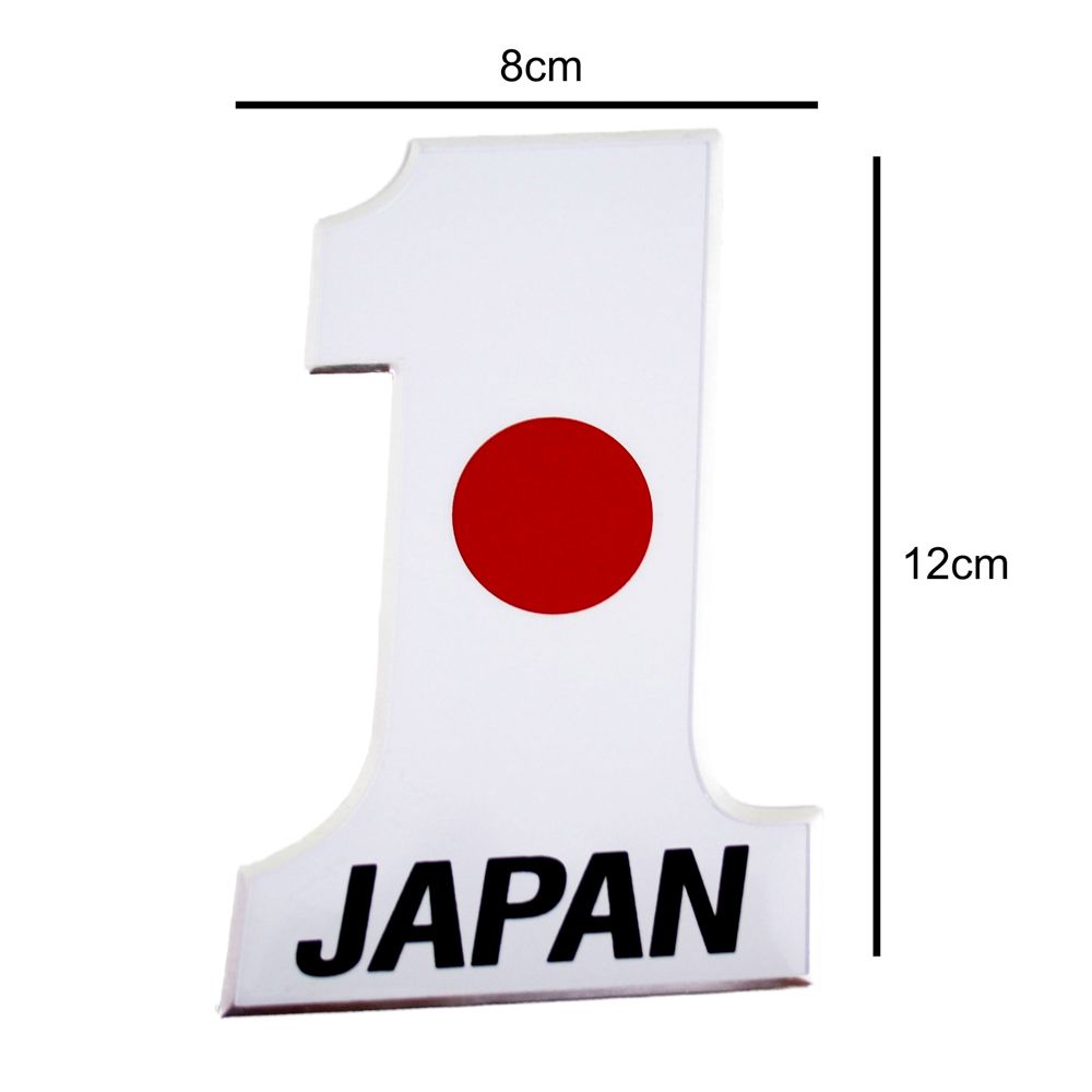 Sticker hình dán metal số 1 cờ Nhật Japan