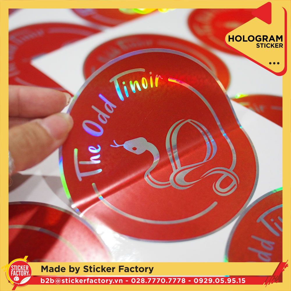 Sticker Hologram bảy màu in theo yêu cầu