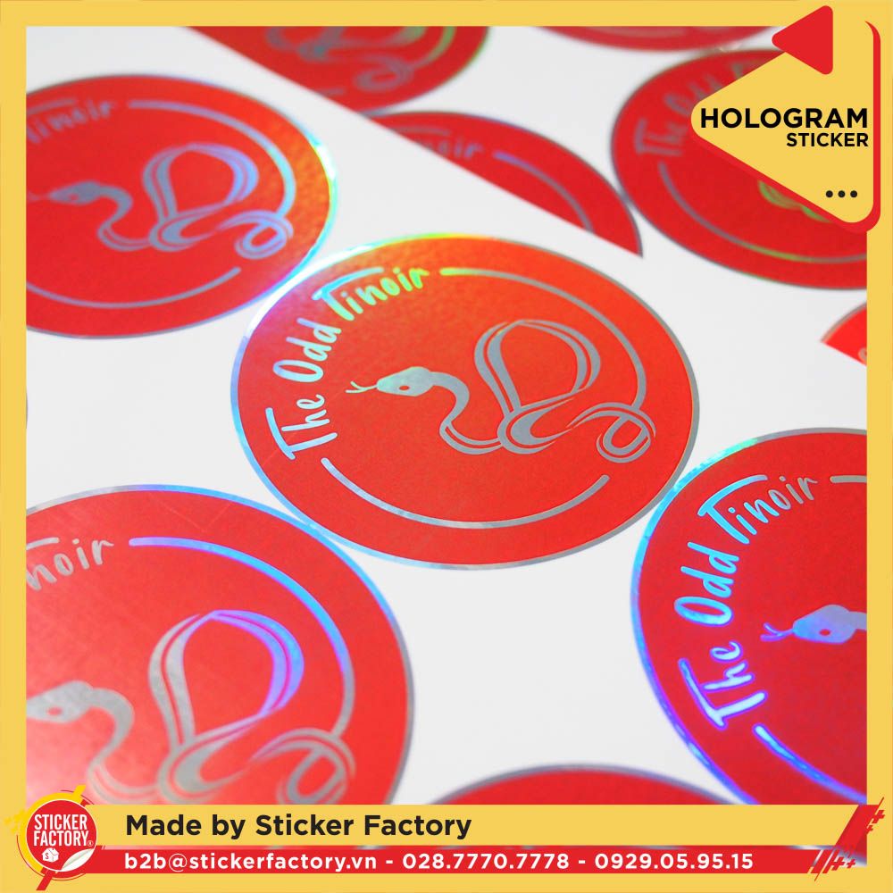 Sticker Hologram bảy màu in theo yêu cầu