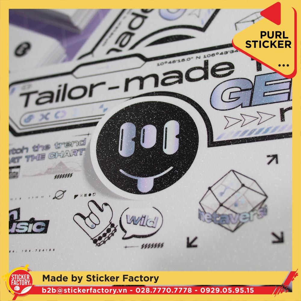 Sticker sheet vinyl - Cán màn kim tuyến