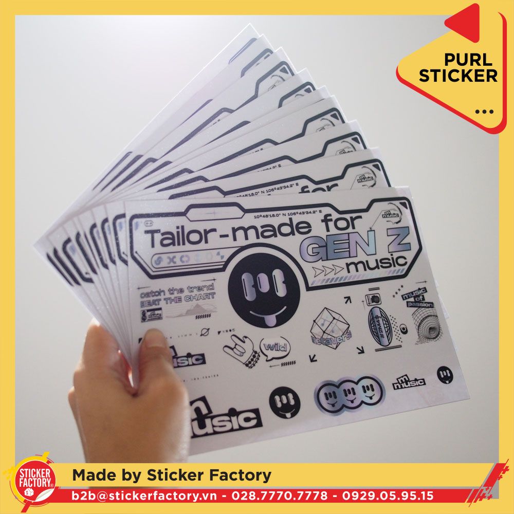 Sticker sheet vinyl - Cán màn kim tuyến