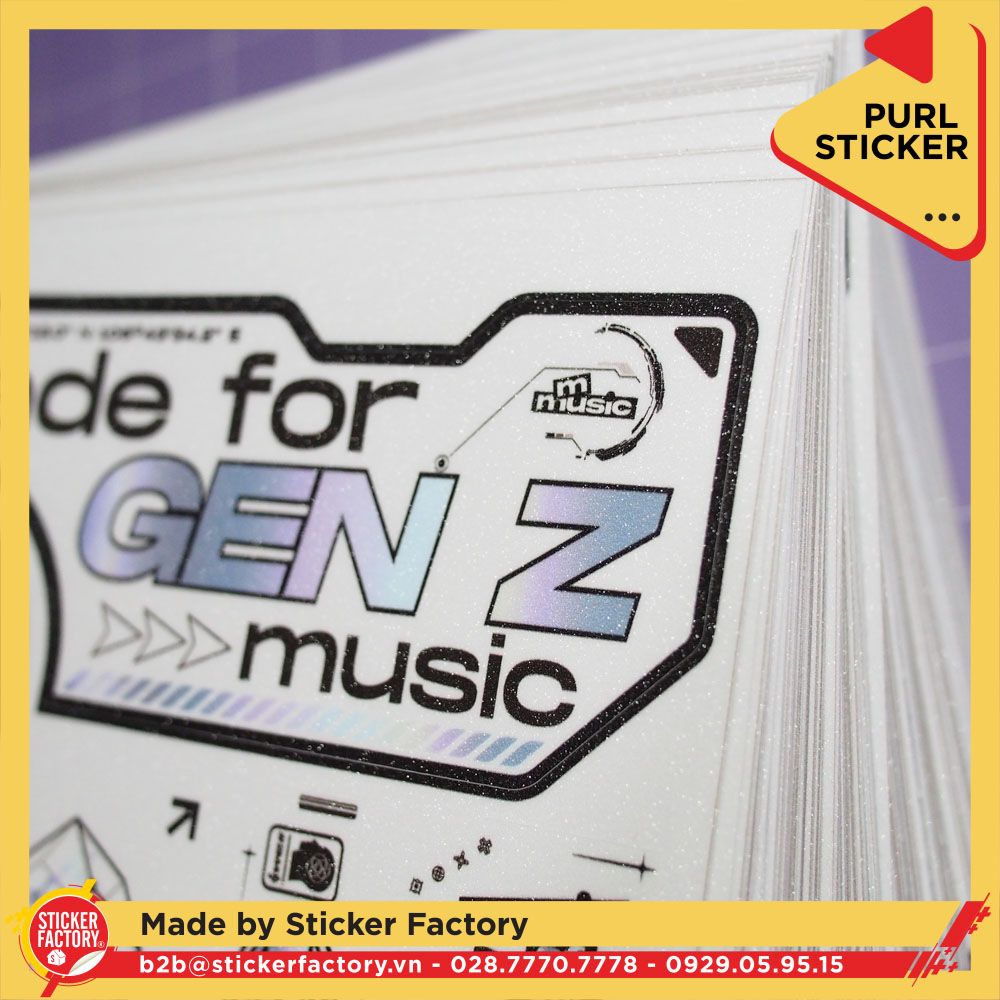 Sticker sheet vinyl - Cán màn kim tuyến