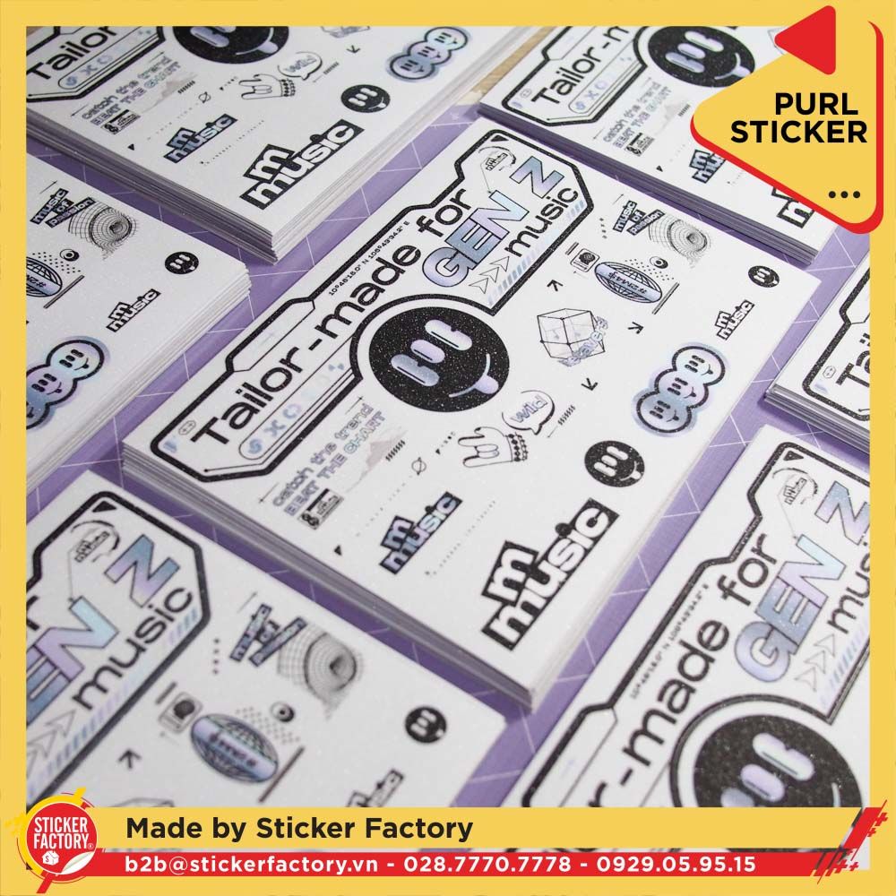 Sticker sheet vinyl - Cán màn kim tuyến