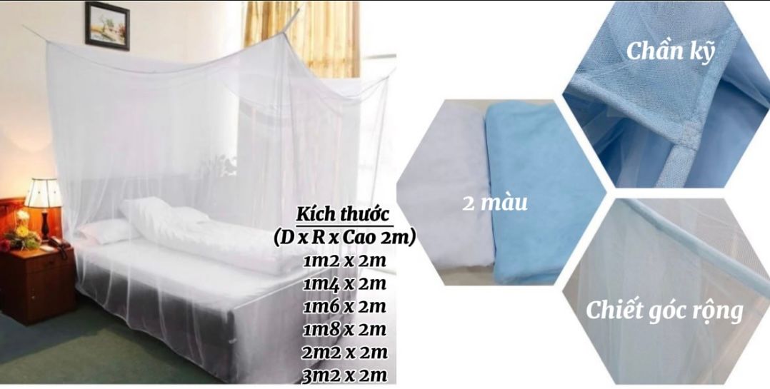 Màn tuyn nhập (1m2, 1m4, 1m6, 1m8, 2m2, 3m2)