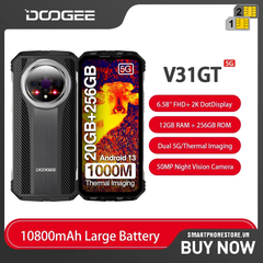 Doogee V31GT - 5G Siêu bền camera nhiệt Ram20GB Pin 10800mAh 66w Android13