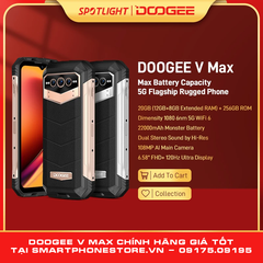 Doogee Vmax - Siêu bền 5G pin 22000mAh Ram20GB Rom256GB 4Cam108MP Hồng Ngoại