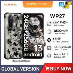 Oukitel WP27 - Siêu bền Ram24GB Pin8500mAh Cam64MP hồng ngoại Android13