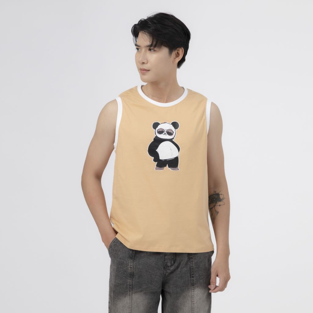 Áo thun nam tank top, cổ tròn Gavani Abl Fluffy