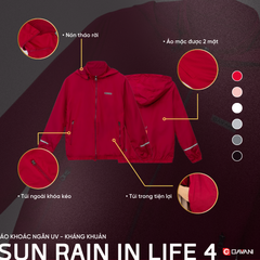 áo khoác đôi 2 lớp kháng khuẩn , chống nắng Gavani hoz sun, rain in life 4