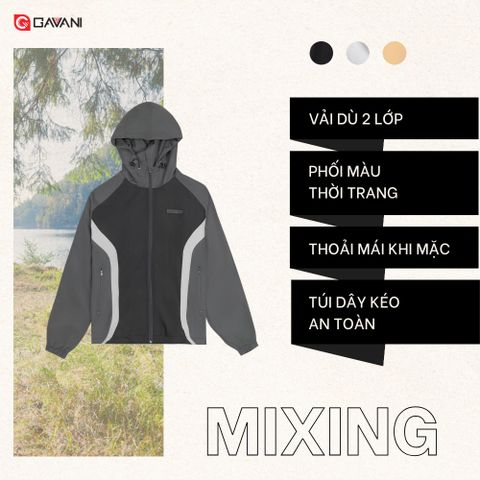 Áo khoác nam chất liệu dù 2 lớp phối màu thời trang Gavani _ Hoz Mixing