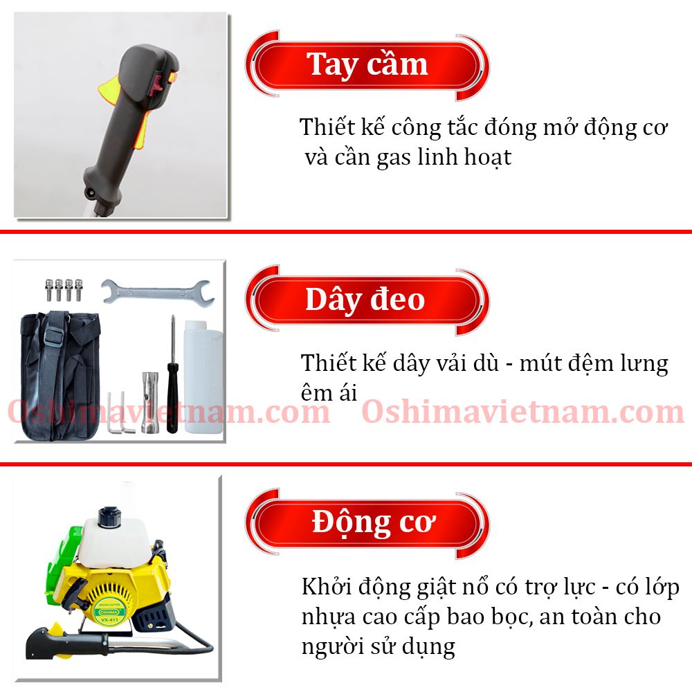 Máy cắt  cỏ Oshima VX 411 cần rời xoay