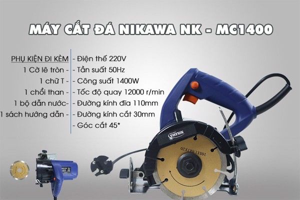 Máy cắt đá Nikawa NK-MC1400