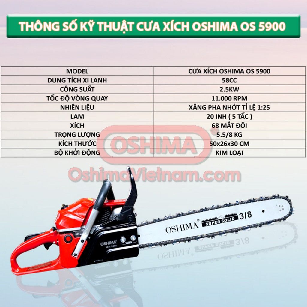 Máy cưa xích Oshima Os 5900