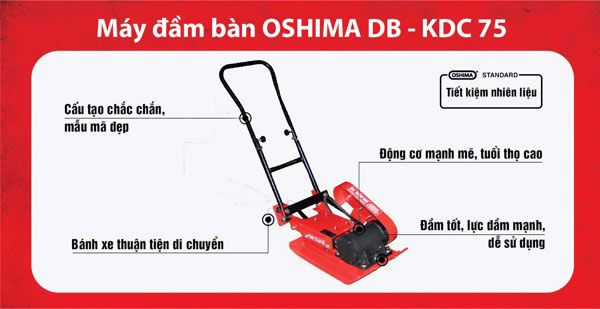 Máy đầm bàn không động cơ Oshima DB-KDC-75