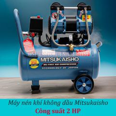 Máy nén khí không dầu Mitsukaisho 24-2.0 2.0HP Xanh dương Điện 1 pha