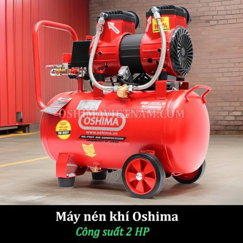 Máy nén khí không dầu Oshima 30-2.0 2.0HP Đỏ Điện 1 pha