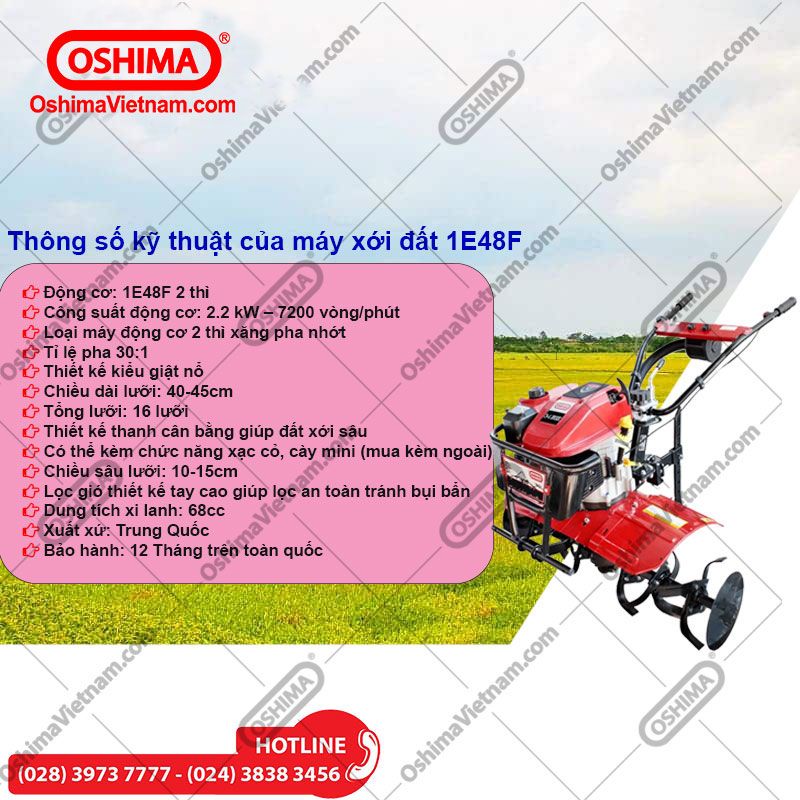 Máy xới đất mini Oshima 1E48F