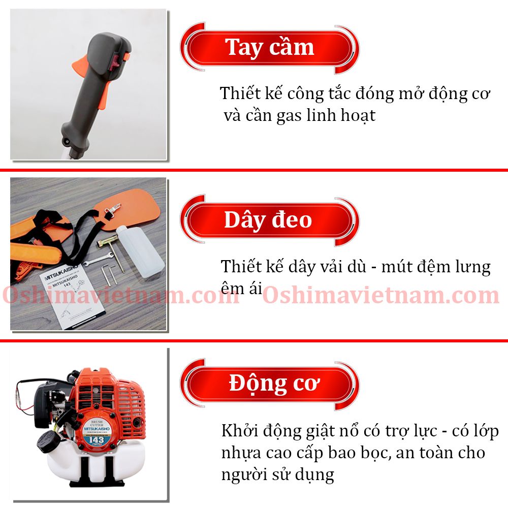 Máy cắt cỏ MITSUKAISHO 143 cần rời chết