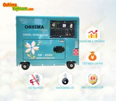 Máy phát điện Oshima OS 6500 (công suất 5kva, đề nổ, chạy dầu)