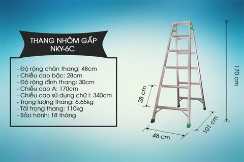 Thang nhôm gấp Nikawa NKY-6C