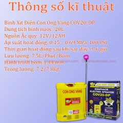 Bình xịt điện con ong vàng COV 20 DP