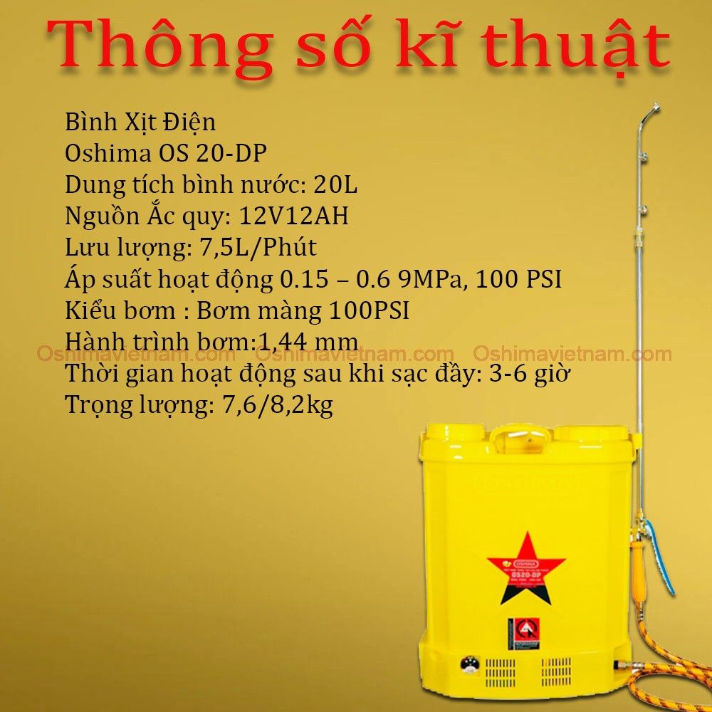 Bình xịt điện Oshima OS 20 DP