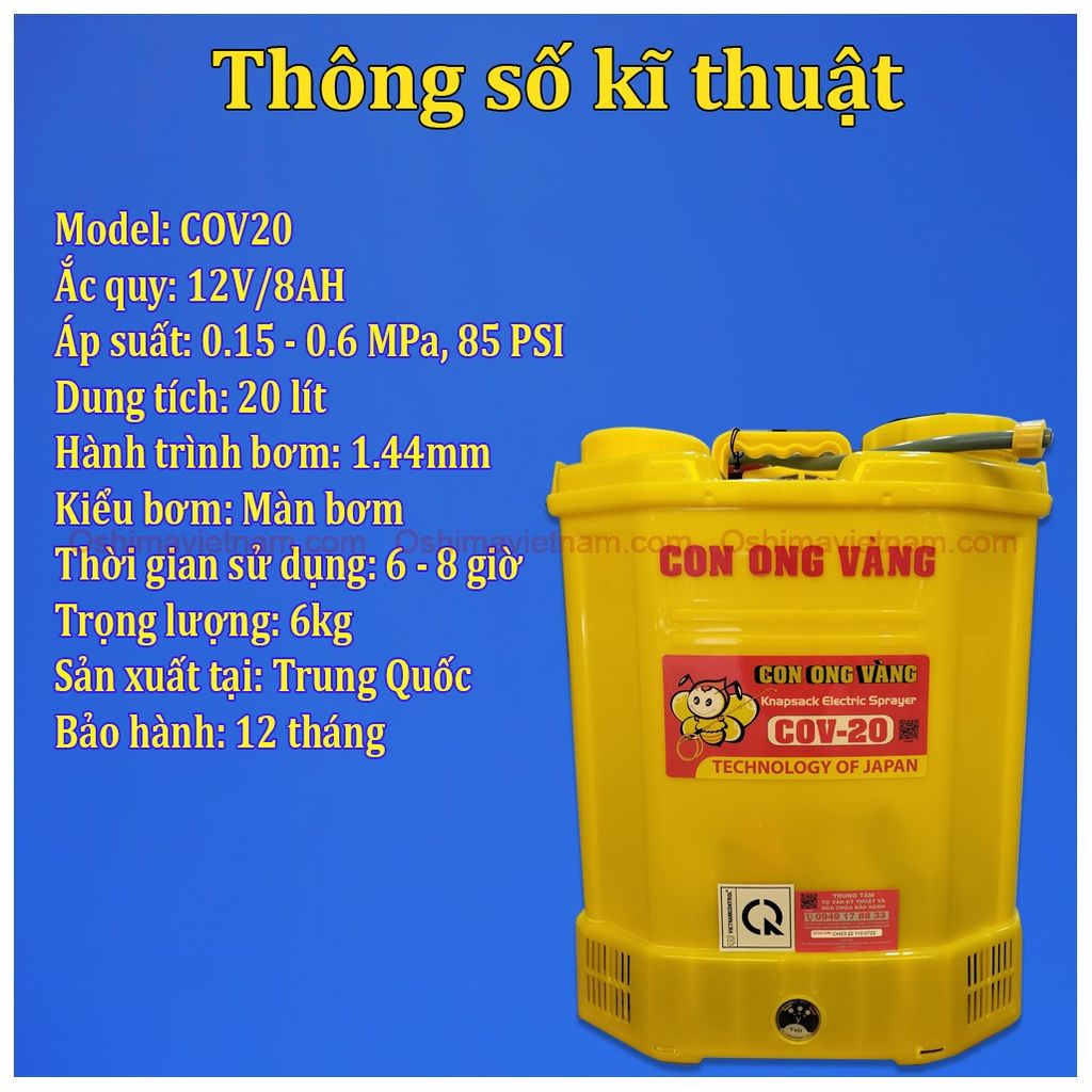 Bình Xịt Điện Con Ong Vàng COV 20D