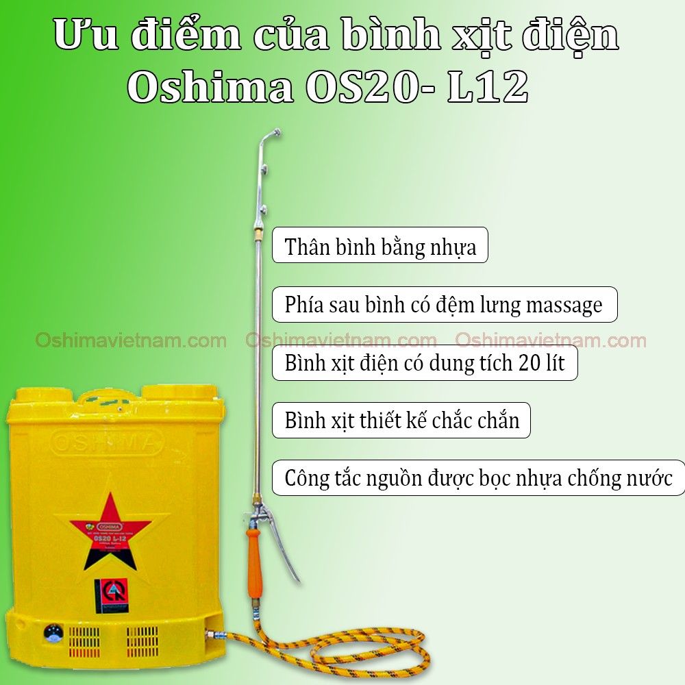 Bình xịt điện Oshima OS 20 L 12