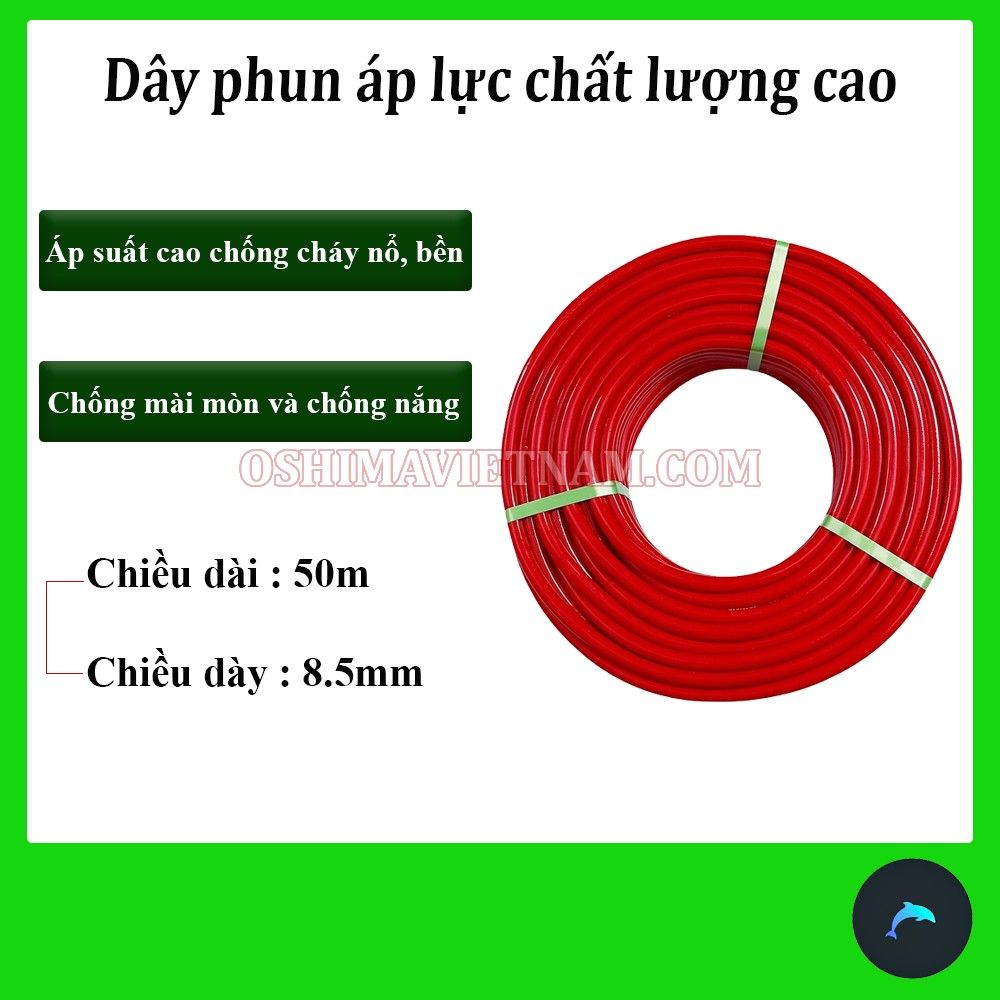 Dây hơi Hankil No.5 8.5mm x 50m Đỏ