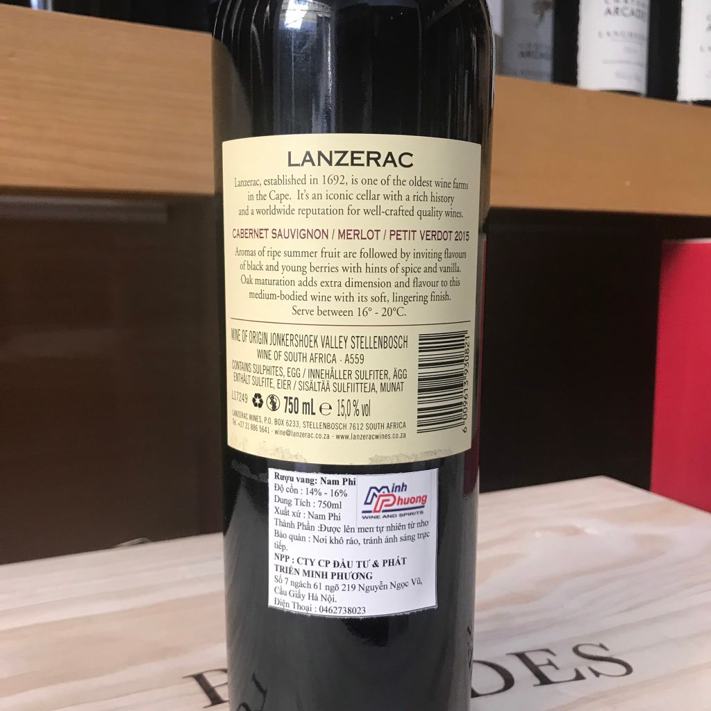 Rượu Vang Nam Phi LANZERAC ( Cabernet / Merlot/ Petit )