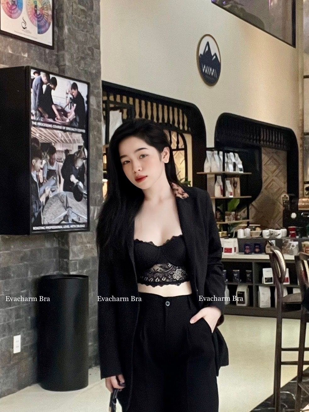 Áo Bralette kiểu corset cúp ngang vải ren sexy có gọng