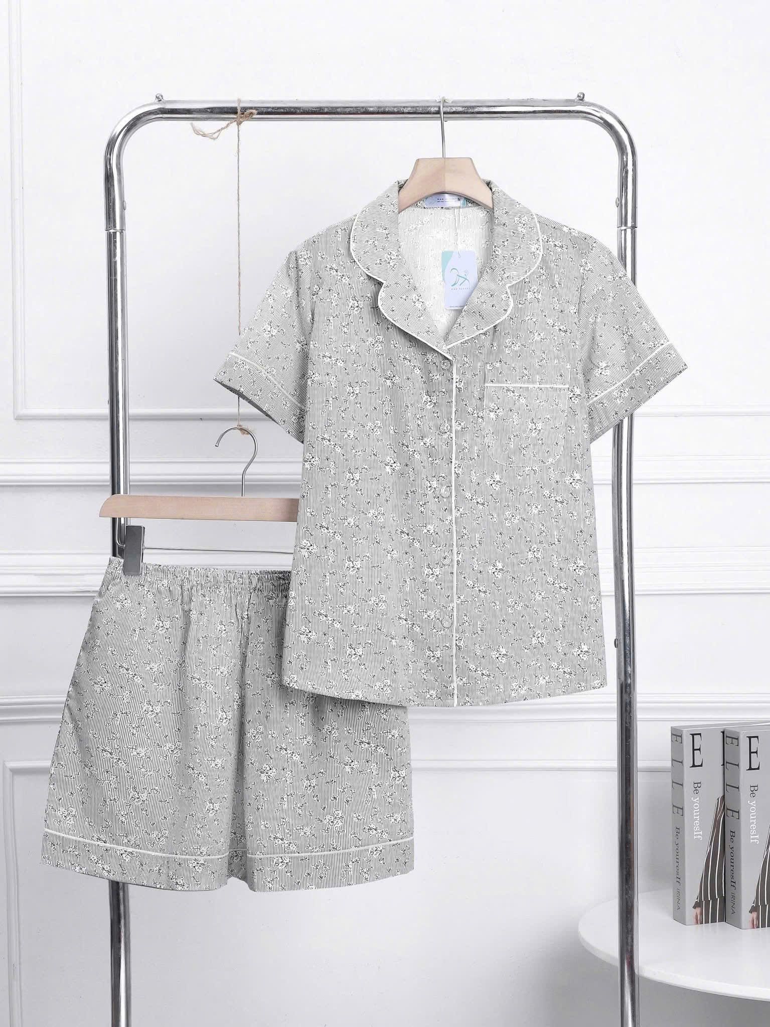 Bộ kate mặc nhà Pijama quần đùi tay ngắn