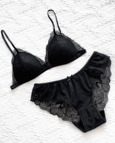  Set bra ren Evacharm không gọng màu đen, Freesize 