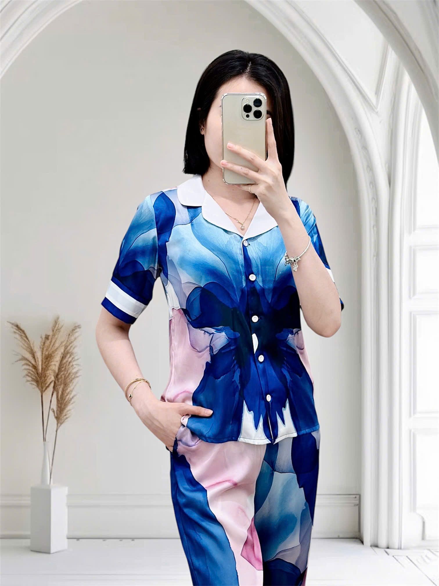 Bộ lụa Pháp tay ngắn quần dài