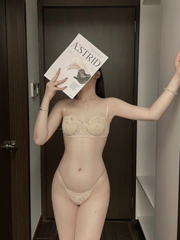  Set Bra Evacharm ren cúp ngang, có gọng 