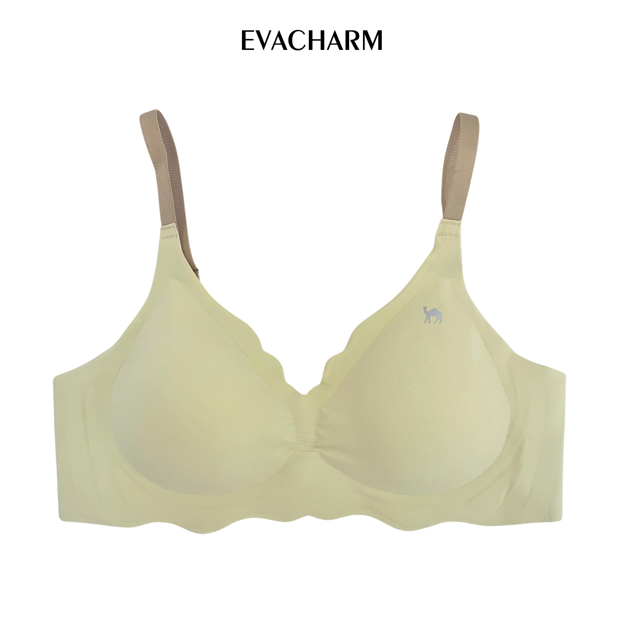 Áo Bra vải su Camel mỏng không gọng bản to 8cm