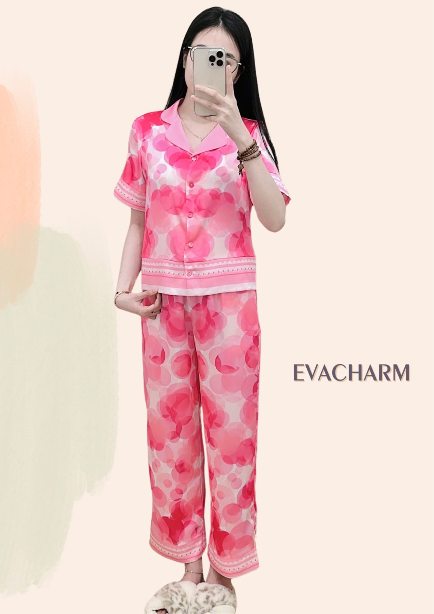 Bộ lụa Pháp tay ngắn quần dài