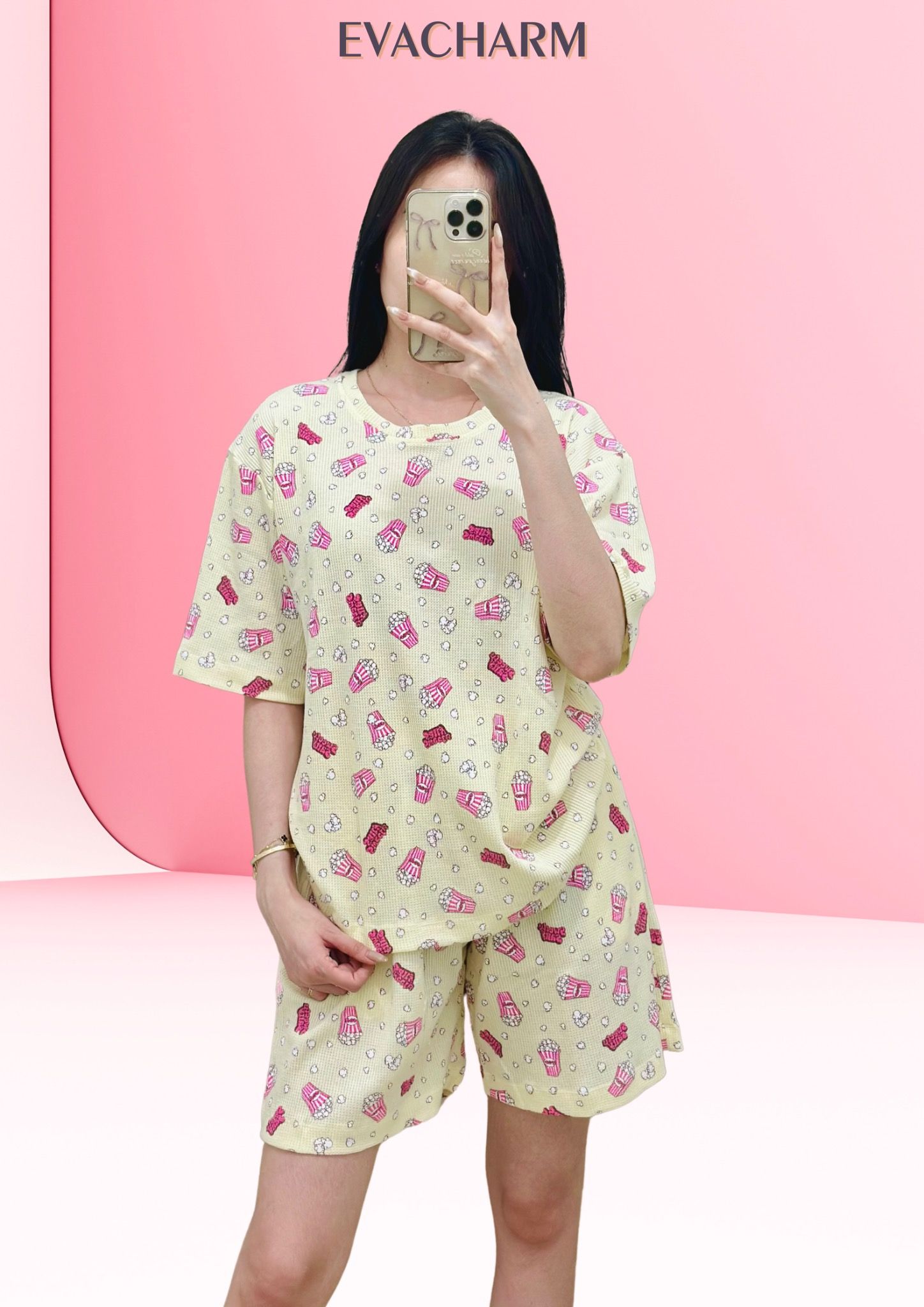 Bộ thun Unisex mặc nhà quần đùi tay ngắn