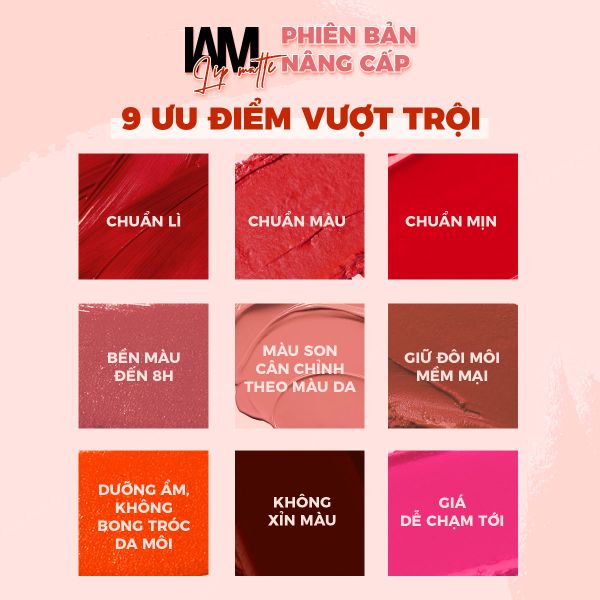  Son thỏi IAM LIP MATTE - Màu Đỏ Rượu Vang - MERLOT 713 