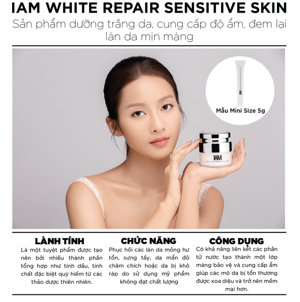  Sản phẩm làm trắng da cung cấp độ ẩm và đem lại làn da mịn màng - IAM White Repair Sensitive 