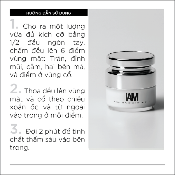  Sản phẩm làm trắng da cung cấp độ ẩm và đem lại làn da mịn màng - IAM White Repair Sensitive 