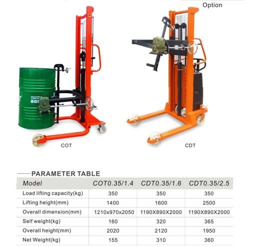 XE NÂNG KẸP THÙNG PHUY CDTO.35/1.6 TẢI TRỌNG 350KG NÂNG CAO 1.6M