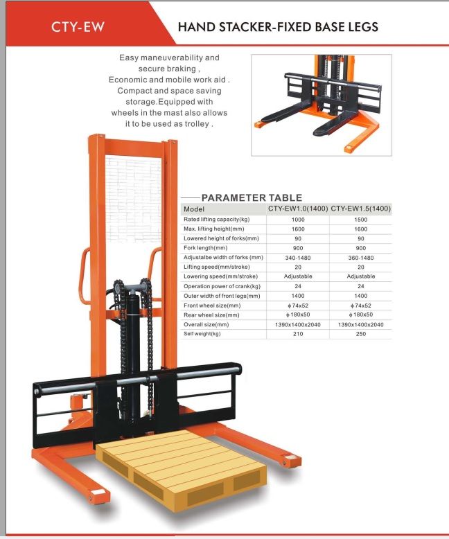 Xe nâng tay cao chân rộng CW1.5T/1.6M hãng Niuli - China