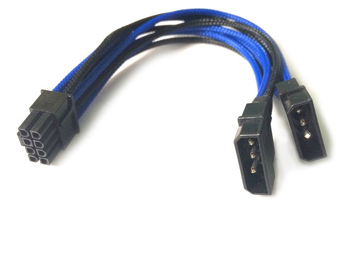 Cáp 2 x Molex to 8pin (2+6) dây lưới