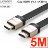 Dây cáp 2 đầu HDMI bọc kẽm V1.4 4K30Hz dẹt mỏng Ugreen 1M 1.5M 2M 3M 5M 8M 10M